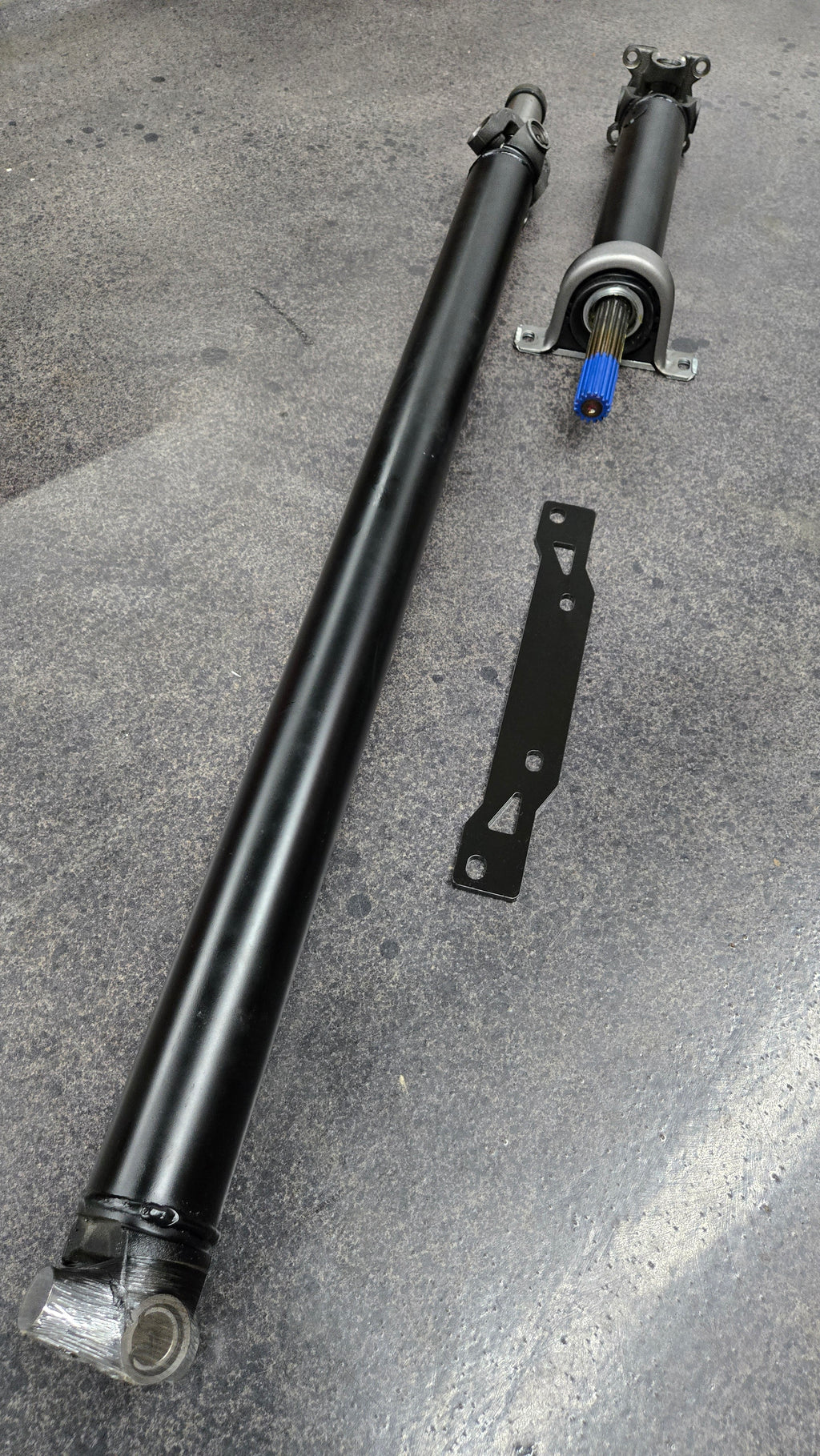 61-69 Coyote Swap Custom 2 piece driveshaft with Carrier Bearing Support Bracket