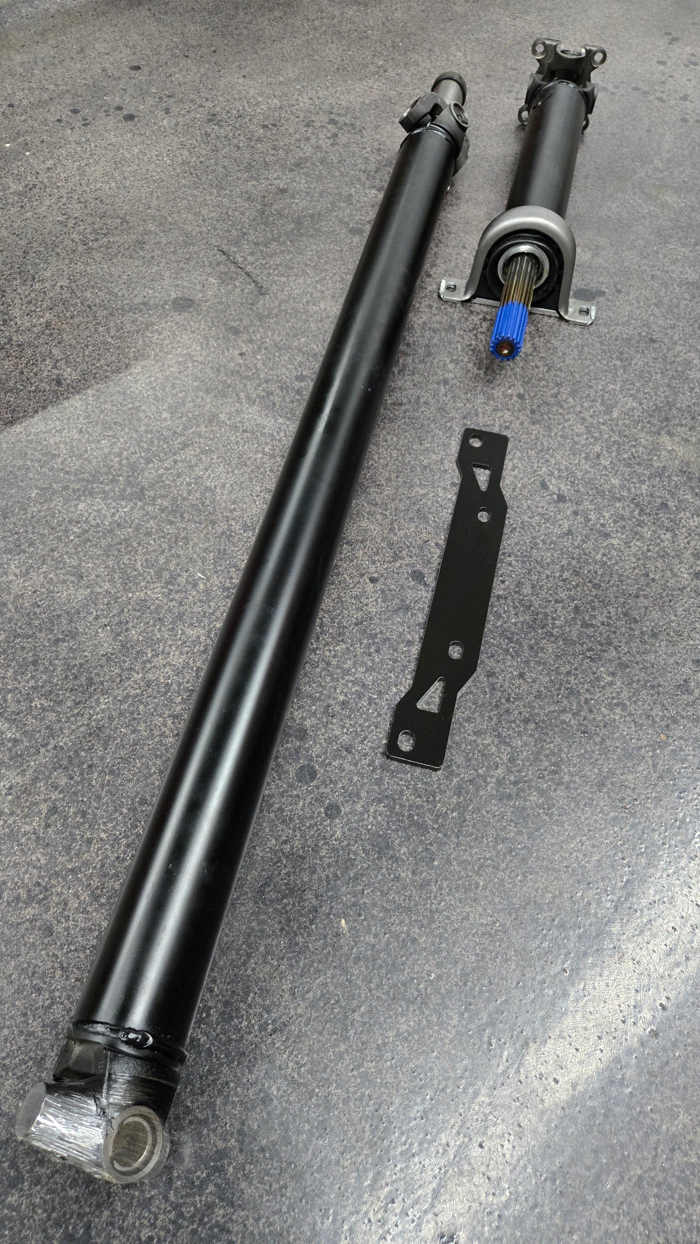 61-69 Coyote Swap Custom 2 piece driveshaft with Carrier Bearing Support Bracket