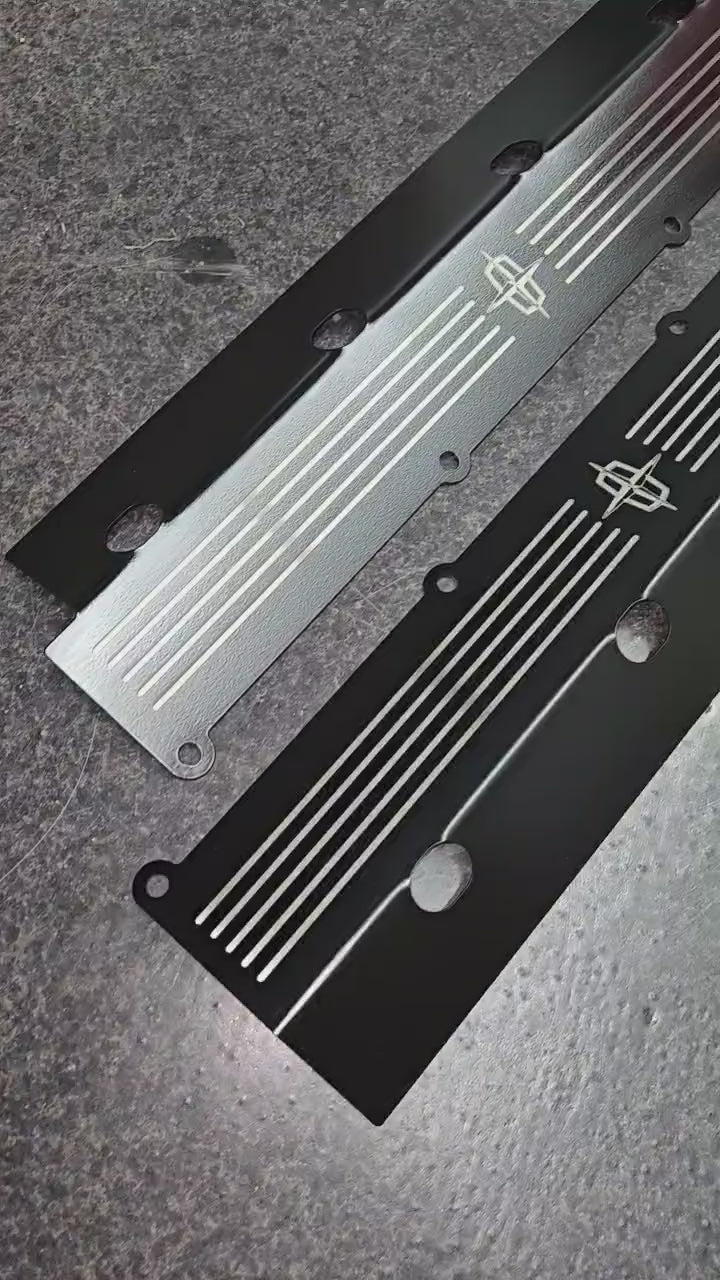 Black Satin Powder Coat Stainless Steel 460 Engine Exhaust Manifold Cover Set